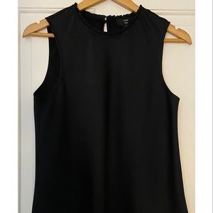 BNWOT J. Crew 365 ruffle-neck shell in satin-crepe - size small